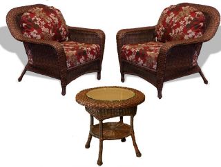  Patio Furniture Java Resin Wicker Club Chairs Table 3 PC Set