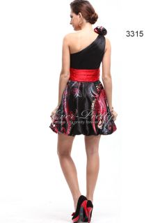  Print Flower Satin Ruffles Short Club Dress 03315 US Size 6
