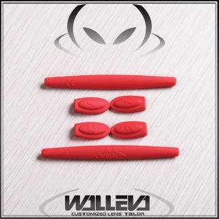 Walleva Lenses Custom Red Ear Socks and Temple Shocks for Oakley Penny