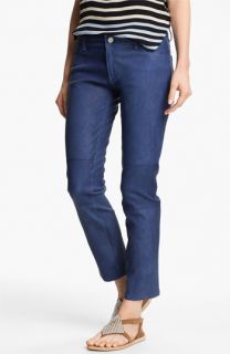 LAGENCE Skinny Crop Leather Jeans