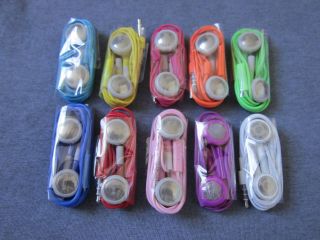 10 Colored Headset Headphone Earbuds with Mic for iPod Touch iPhone 4
