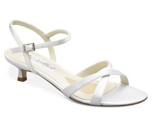 Coloriffics 5584 Lindsay White Satin Dyeable Sandals Shoes Adult Sz 10