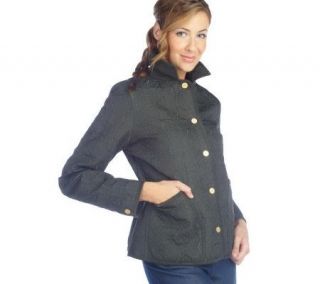 Isaac Mizrahi Live Novelty Stitch Jacket with Corduroy Trim