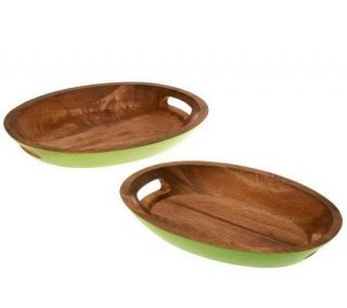 Latina Set of 2 Mango Wood Serving Trays —