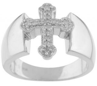 AffinityDiamond 1/10 ct tw Sterling Cross Ring —