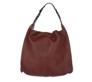 Lucky Brand Leather Hobo Bag with Braided Strap Detail —