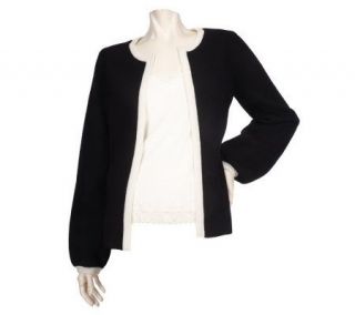 Elisabeth Hasselbeck for Dialogue Milano Stitch Sweater Jacket