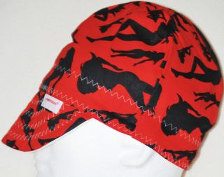 Welding Cap Welders Hat Comeaux Reversible 1 Size Fits Most Red Black