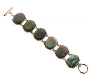 Honora 7 1/4 Mother of Pearl Oval Cabochon Bronze Bracelet   J270914