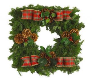Delivery Week 12/10 Fresh Balsam Square Wreathby Valerie —