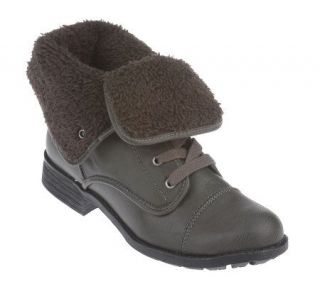 BareTraps Lace up Boots with Foldover Faux Fur Cuff   A217711