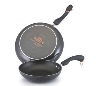 Paula Deen Porcelain Charcoal Twin Pack 9 and11 Skillets —