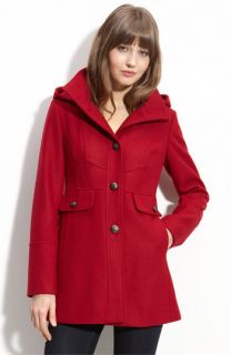 GUESS Wool Blend Coat with Detachable Hood