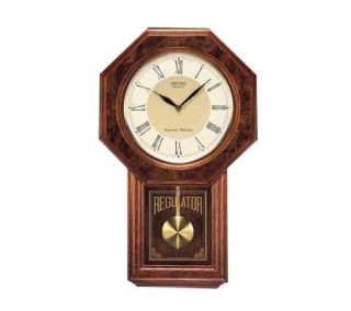 Seiko Schoolhouse Regulator Pendulum Wall Clock —