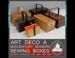 Nice 1 6 Art Deco Bauhaus ÈRE Sewing Box Boîte À Ouvrage À Mid