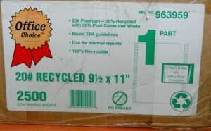 2500 Sheets Office Choice Pinfed Recycled Printer Paper