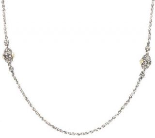 Barbara Bixby Sterling/18K Bead Station 18 Chain Necklace —