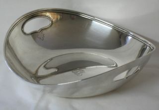 Tiffany Co Sterling Silver Round Dish w Handles Art Deco