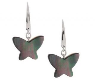 Steel By Design Mother of Pearl Butterfly Drop Earrings —
