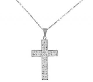 Steel by Design Pave Crystal Cross Pendant with 18 Chain   J272017