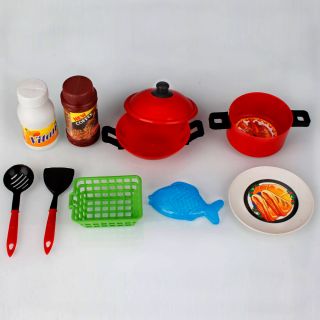  Utensils Pretend Play Educational Toy Set Cooking Cookware Accessories