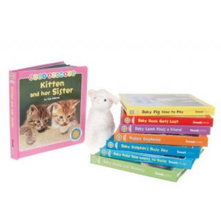 Set of 8 Smithsonian Baby Animals Board Books w/ Plush Baby Lamb