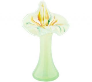 Fenton Art glass Lime Opalescent Tulip Vase —