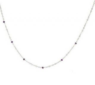 Sterling Gemstone Bead Station Chain 18 Necklace —