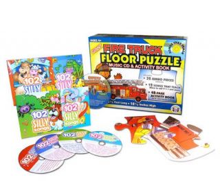 Fire Truck Floor Puzzle, Music CD, Activity Book Set   T123475
