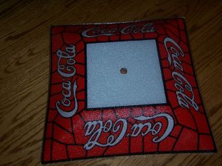 Coca Cola Vintage 1970s Square Ceiling Light Fixture Glass Shade Pool