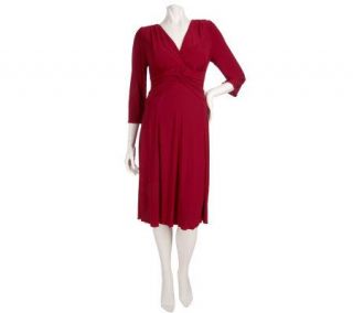 Carol Wior V Neck Dress with Built in Shaping —
