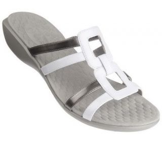 Privo by Clarks Patent Leather Multi strap Slides —