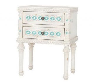 Treasures by Shabby Chic 28 Distressed Hand Painted Accent Table