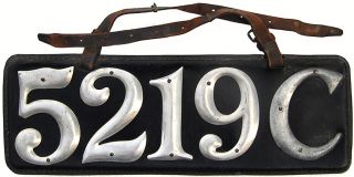 1906 California Leather License Plate Gibby Choice