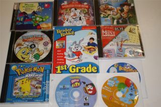Lot Childrens Computer PC Software Games Disney Pokemon Reader Rabbit