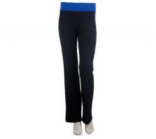 Women with Control Wide Waistband Foldover Bootcut Pants —