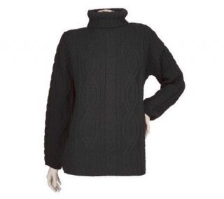 Aran Craft Merino Wool Long Sleeve Turtleneck Sweater —
