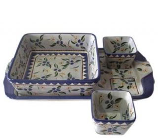Temp tations Absolutely Grape 3pc. Square Bakers w/ServingTray