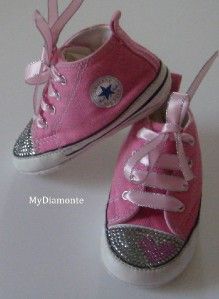 pink baby converse featuring clear swarovski crystals toddler kids