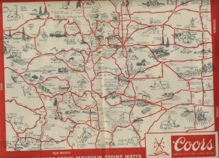 coors beer placemat distribution area map golden co