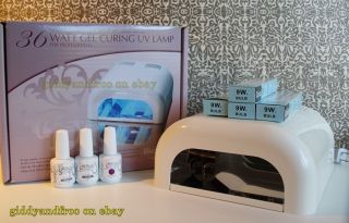 Authentic Harmony Gelish 4 Pc Starter Kit W UV Lamp base top any color