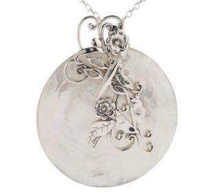 Or Paz Sterling Mother of Pearl Disc Pendant w/18 Chain —