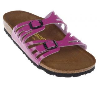 Birkenstock Patent Double Strap Cutout Sandals —