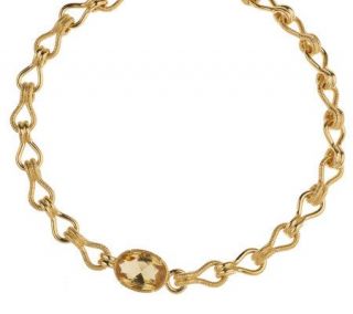 Isaac Mizrahi Live Champagne Crystal 18 Link Necklace —