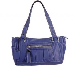 Tignanello Glove Leather Double Handle Satchel with Pleating Detail 