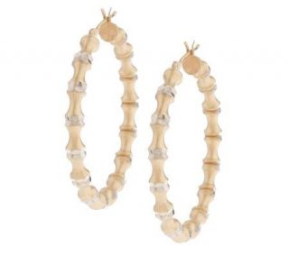 As IsSavor14K Gold Bonded 1 1/2 Two tone Bamboo Earrings —