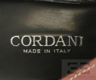 Cordani Red Black Leather Flat Sandals