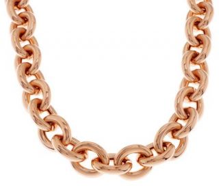 Bronzo Italia 18 Status Rolo Link Necklace with Magnetic Clasp