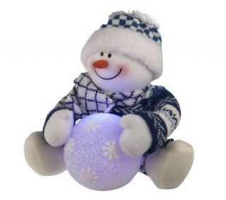 BethlehemLights BatteryOperated 11 Snowman w/ Color Changing Snowball 