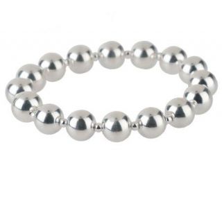 UltraFine Silver Average Polished Bead Bracelet with Magnetic Clasp 